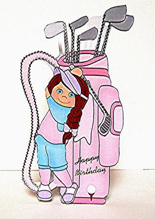Lady Golfer Shaped Card by Maxine Jones