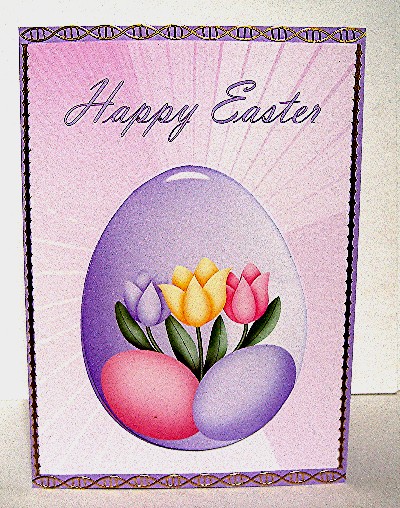 A4 Easter Egg Tulip Card by Maxine Jones