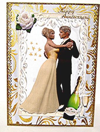 Lovely Dancing Couple in Ornate Frame by Maxine Jones