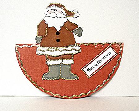 Santa Over the Edge Wobble Card by Maxine Jones