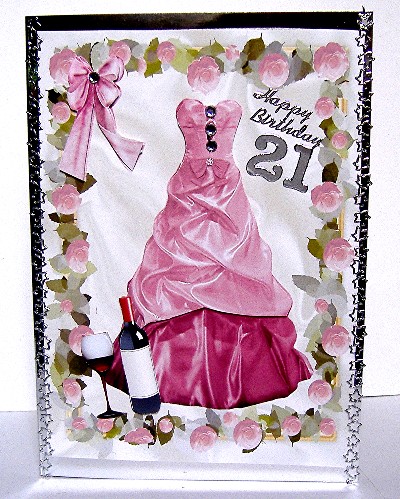 Pink Evening Dress with Champagne A4 Topper by Maxine Jones