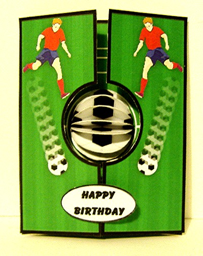 3D Soccer Ball Gatefold Aperture Card by Maxine Jones