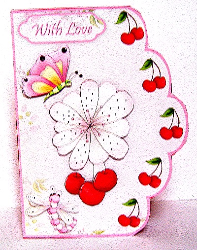 Cherry Blossom Dreams A4 Scallop Edge Card Fronts by Maxine Jones