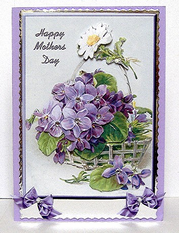 Basket of Violets - Mothers Day by Maxine Jones