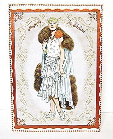 Fashion Lady Dressed in Brown & White by Maxine Jones