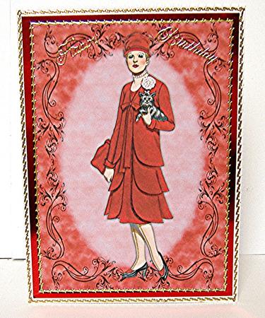 Beautiful Vintage Fashion Lady Dressed in Red by Maxine Jones