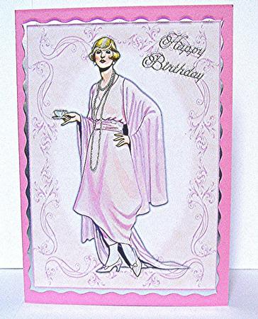 Beautiful Vintage Fashion Lady Dressed in Pink by Maxine Jones