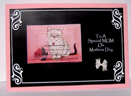 Kitten with Rose - Mothers Day by Maxine Jones