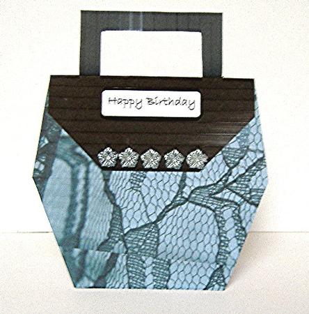Black Lacy Handbag Card by Maxine Jones