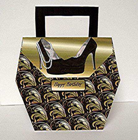 Black Hot Shoes Handbag Card by Maxine Jones