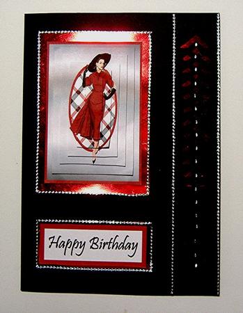 Elegant Lady in Red Pyramage by Maxine Jones