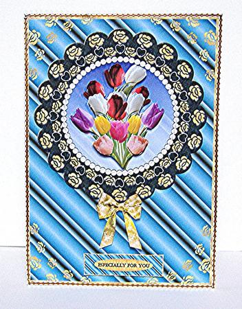 Tulips with Love Quick Card with Decoupage by Maxine Jones