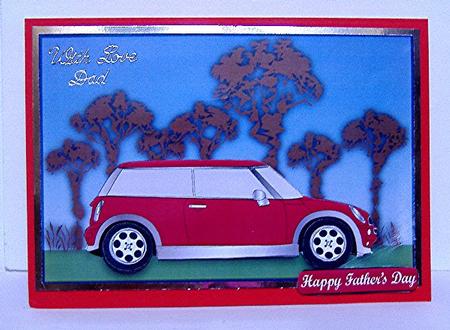 Mini Car for Fathers Day Birthday - Red by Maxine Jones