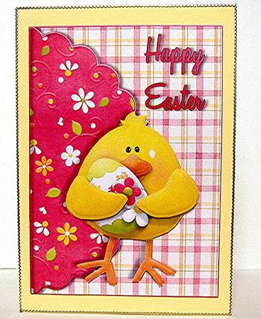 Cute Easter Chick Scalloped Edge Envelope Card by Maxine Jones