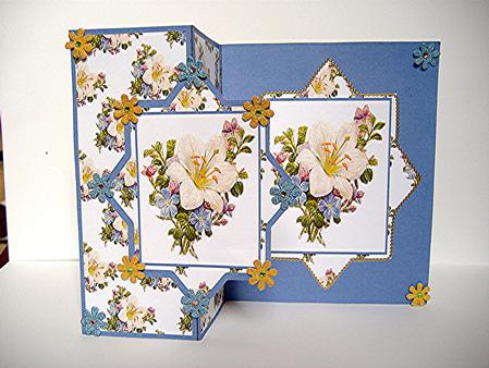 Floral Diamonds and Square Fold Back Card by Maxine Jones