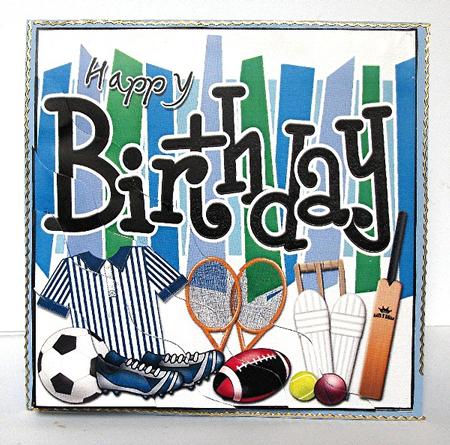 Birthday Sports N Games Wavy Corner Side Stacker Topper by Maxine Jones