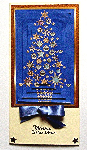 Christmas Tree on Blue by Maxine Jones