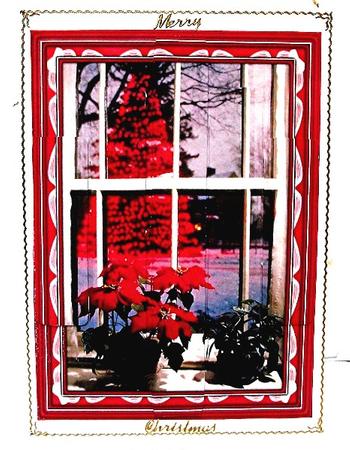 Christmas Window Panel Card by Maxine Jones