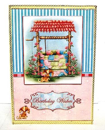 Birthday Wishes, Wishing Well Quick Card, Topper and Pyramid by Maxine Jones