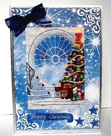 Pretty Christmas Window Scene Pyramids by Maxine Jones