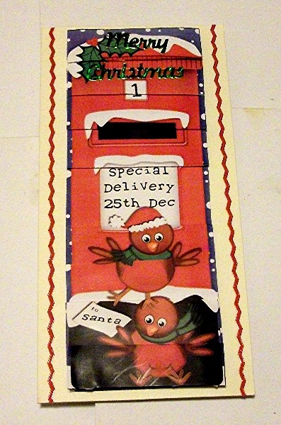 Xmas Robin Postbox Dl Side Stacker Topper by Maxine Jones