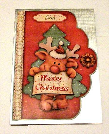 Rudolph's Christmas Message Scallop Card with Step by Step by Maxine Jones