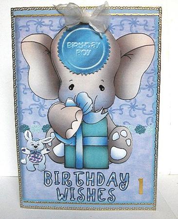 Birthday Boy Elephant by Maxine Jones