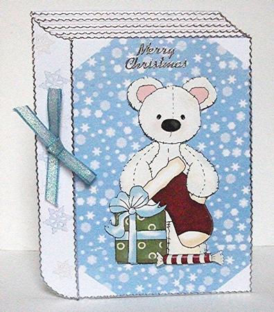 Cute Polar Bear with Presents Book Card by Maxine Jones