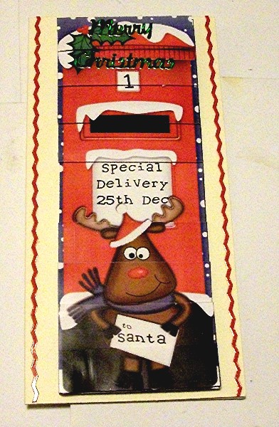 Xmas Rudolph Postbox Dl Side Stacker Topper by Maxine Jones