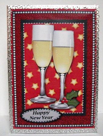 Christmas Champagne (red) by Maxine Jones