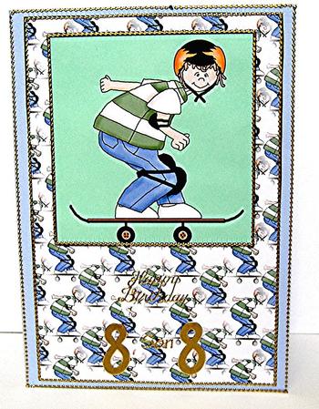 Skater Boy Quick Card Front by Maxine Jones