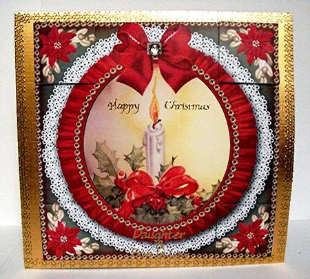 Single Red Candle Ruffle 8in Picture Sheet Topper by Maxine Jones