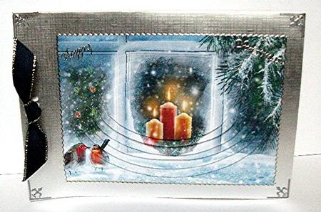 Robins at the Christmas Window A4 Oval Pyramid Kit by Maxine Jones
