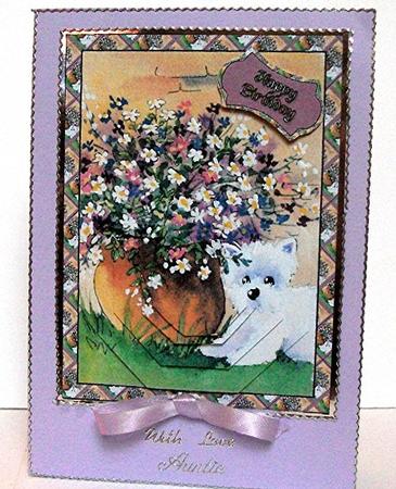 Westie with Planter Octagon Pyramid by Maxine Jones