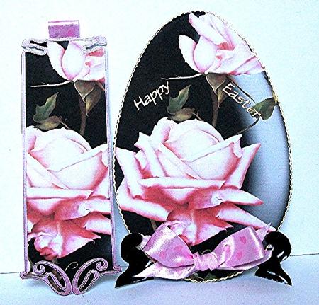 Easter Egg Plate Sheet with Pink Roses by Maxine Jones