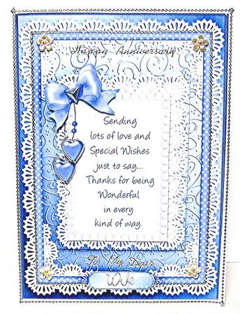 A5 Greetings, Lace and Pearls Quick Card with Pyramage by Maxine Jones