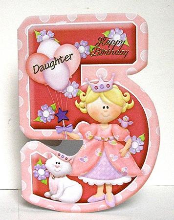 Age 5 Princess Shape Card Sheet 1 of 2 by Maxine Jones