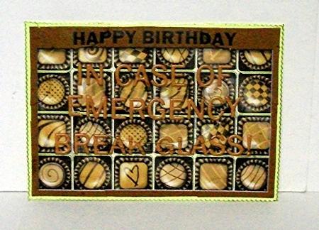 A5 Chocolate Emergency Fun Novelty Scallop Corners N Pyramid by Maxine Jones