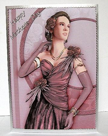 Art Deco Lady Rose (deep Pink) A4 by Maxine Jones