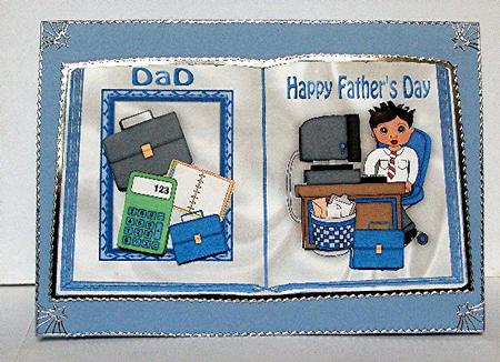 Fathers Day, on the Computer, Open Book A4 by Maxine Jones