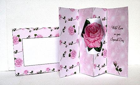 Internal Window Card - Pink Rose by Maxine Jones