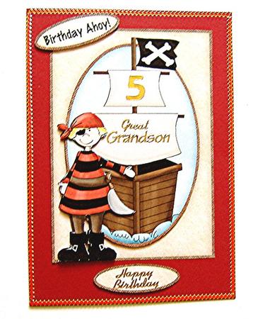 Arrrgh Pirate Ahoy! - Decoupage Card by Maxine Jones