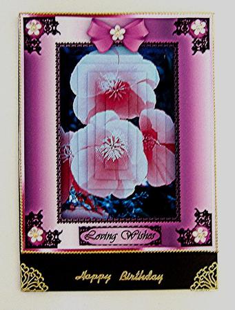 Fabulous Flowers 'n Lace Pyramid Card Front by Maxine Jones