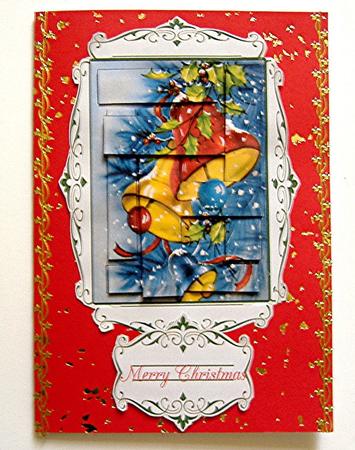 Intertwined Christmas Bells with Greeting Panels. by Maxine Jones