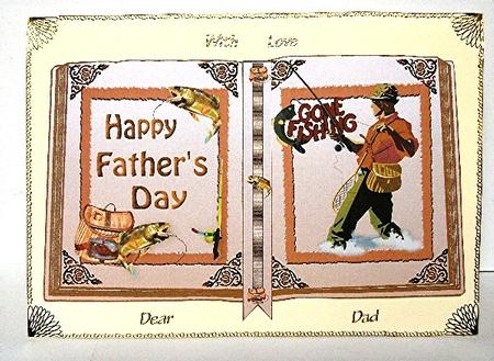 Gone Fishing for the Day, Fathers Day Open Book by Maxine Jones