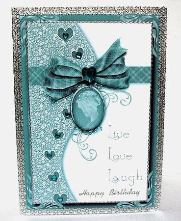 Cameo & Lace Card Front 4 by Maxine Jones