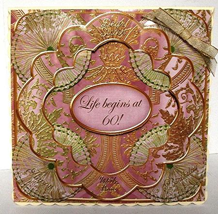 Dusky Pink Multi Mix Life Begins at 60! 3D Rosette 8in Kit by Maxine Jones