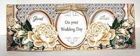 Cream Rose Your Wedding Day Large Dl Decoupage Card Kit by Maxine Jones