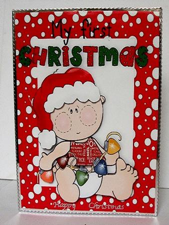 Baby Boys 1st Christmas in Snow Frame by Maxine Jones