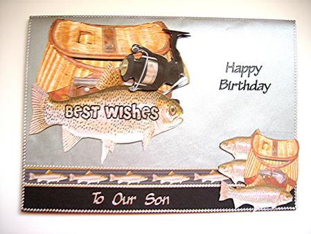 Gone Fishing 3 Card Sheet by Maxine Jones